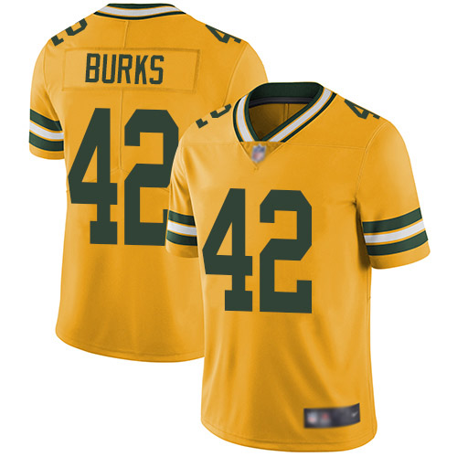 Green Bay Packers Limited Gold Men 42 Burks Oren Jersey Nike NFL Rush Vapor Untouchable
